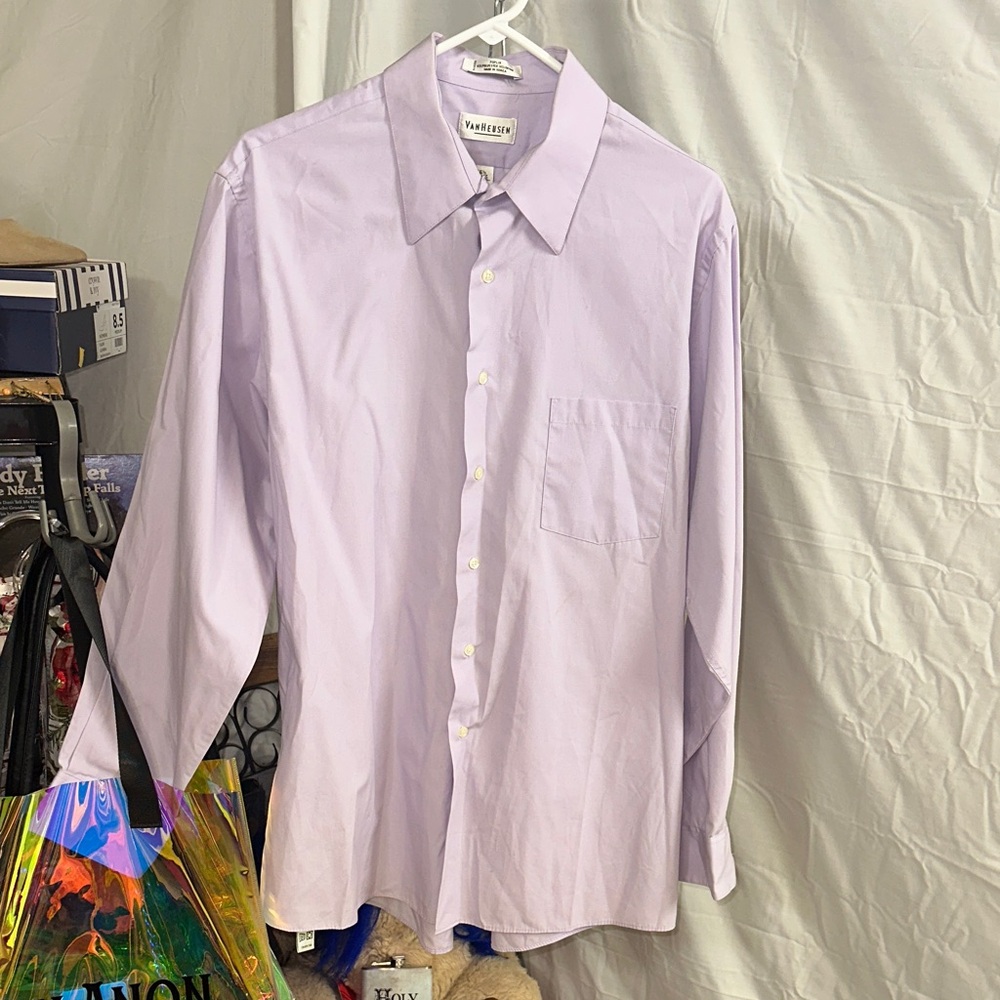 Van Heusen Men's Light Purple Dress Shirt